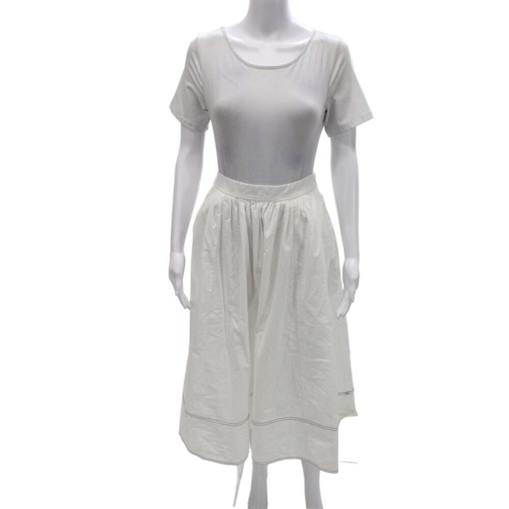 J Crew Womens A-Line Peasant Long Cotton Skirt White Size 0